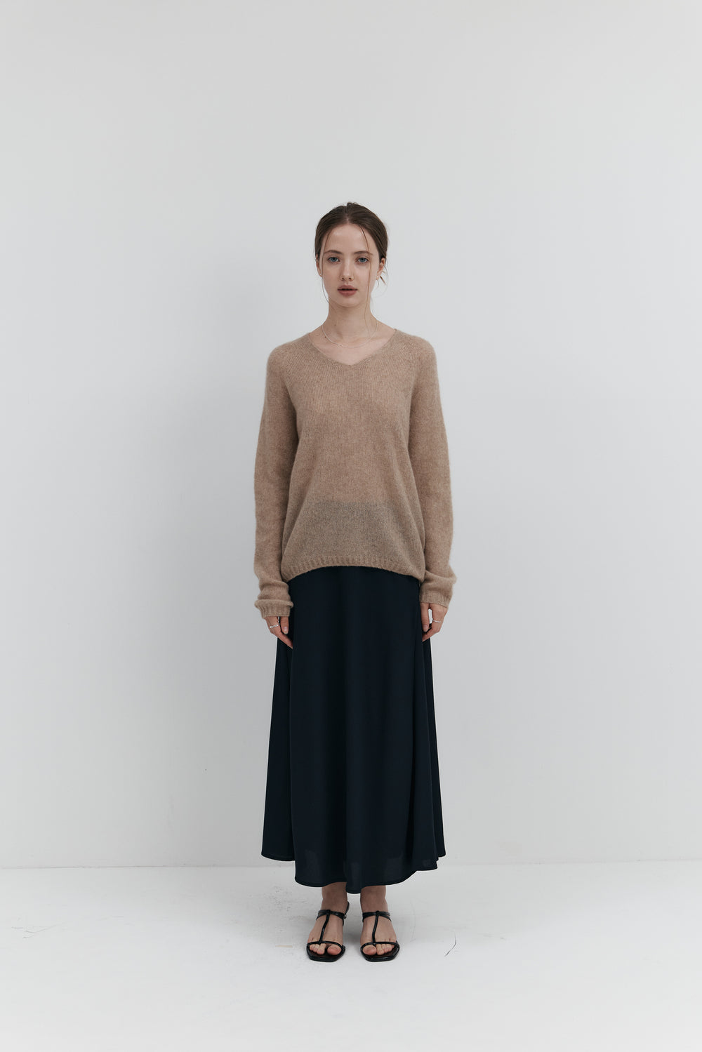 Cashmere-Silk V-Neck Knit