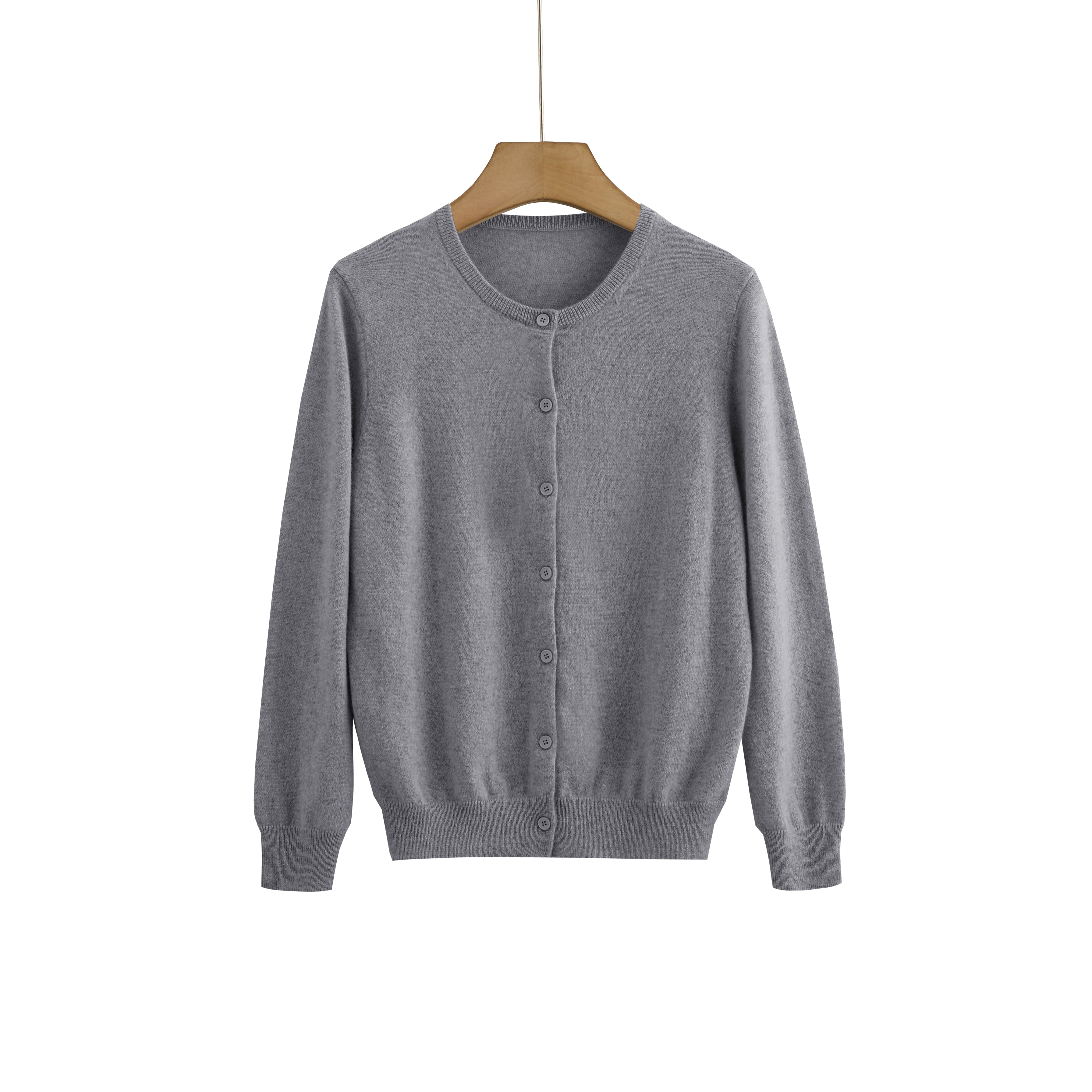 Cashmere Round-Neck Cardigan — Neutral Edit