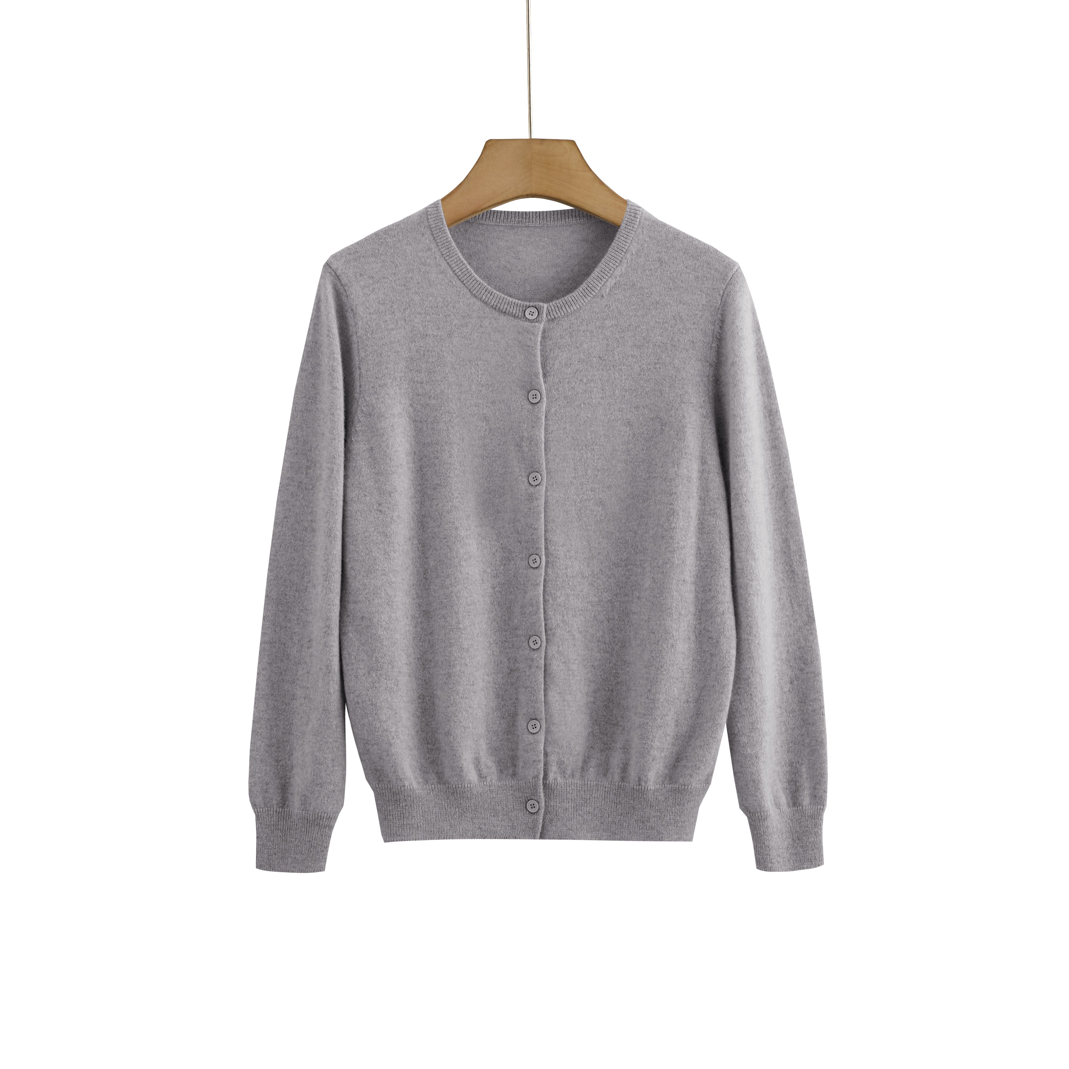 Cashmere Round-Neck Cardigan — Neutral Edit