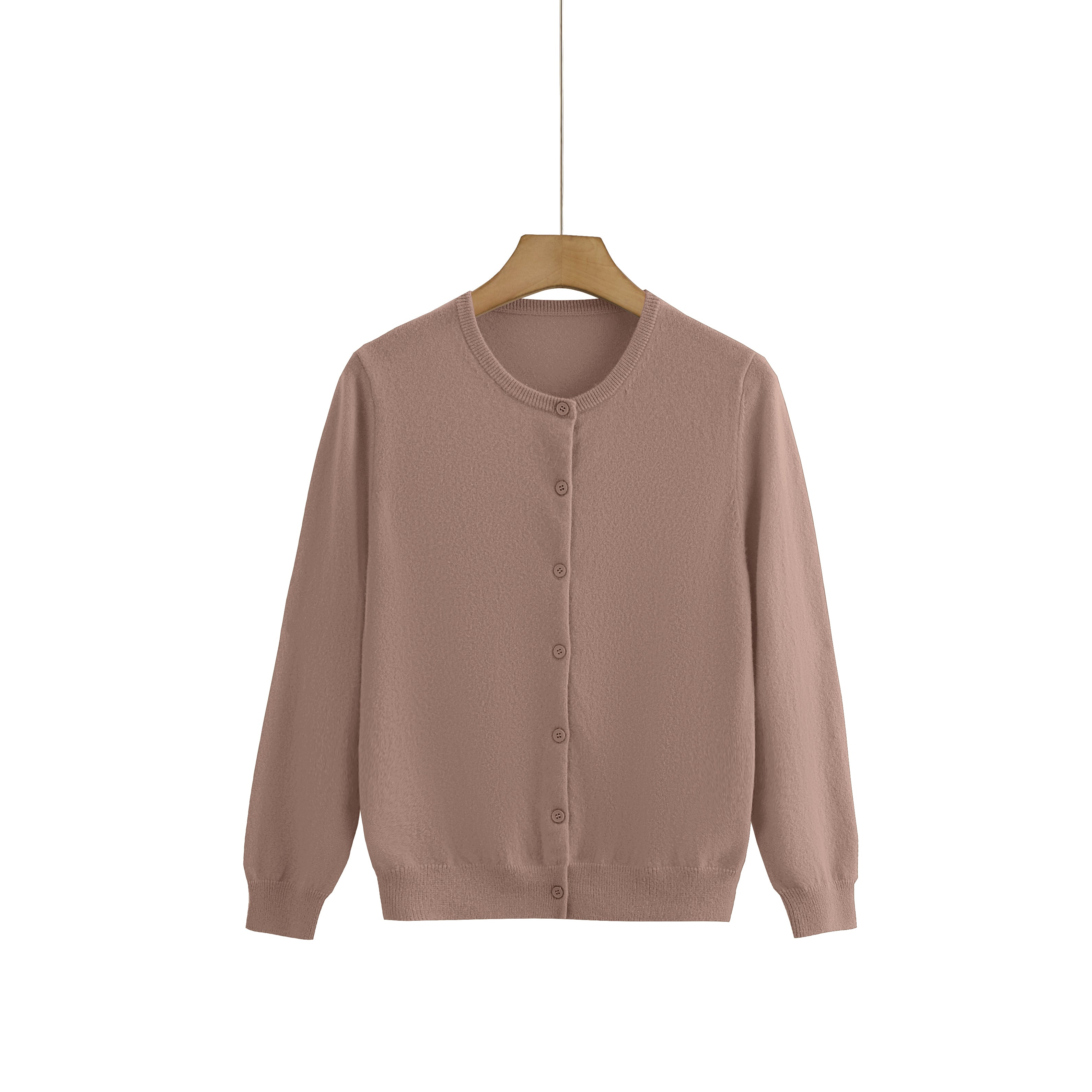 Cashmere Round-Neck Cardigan — Neutral Edit