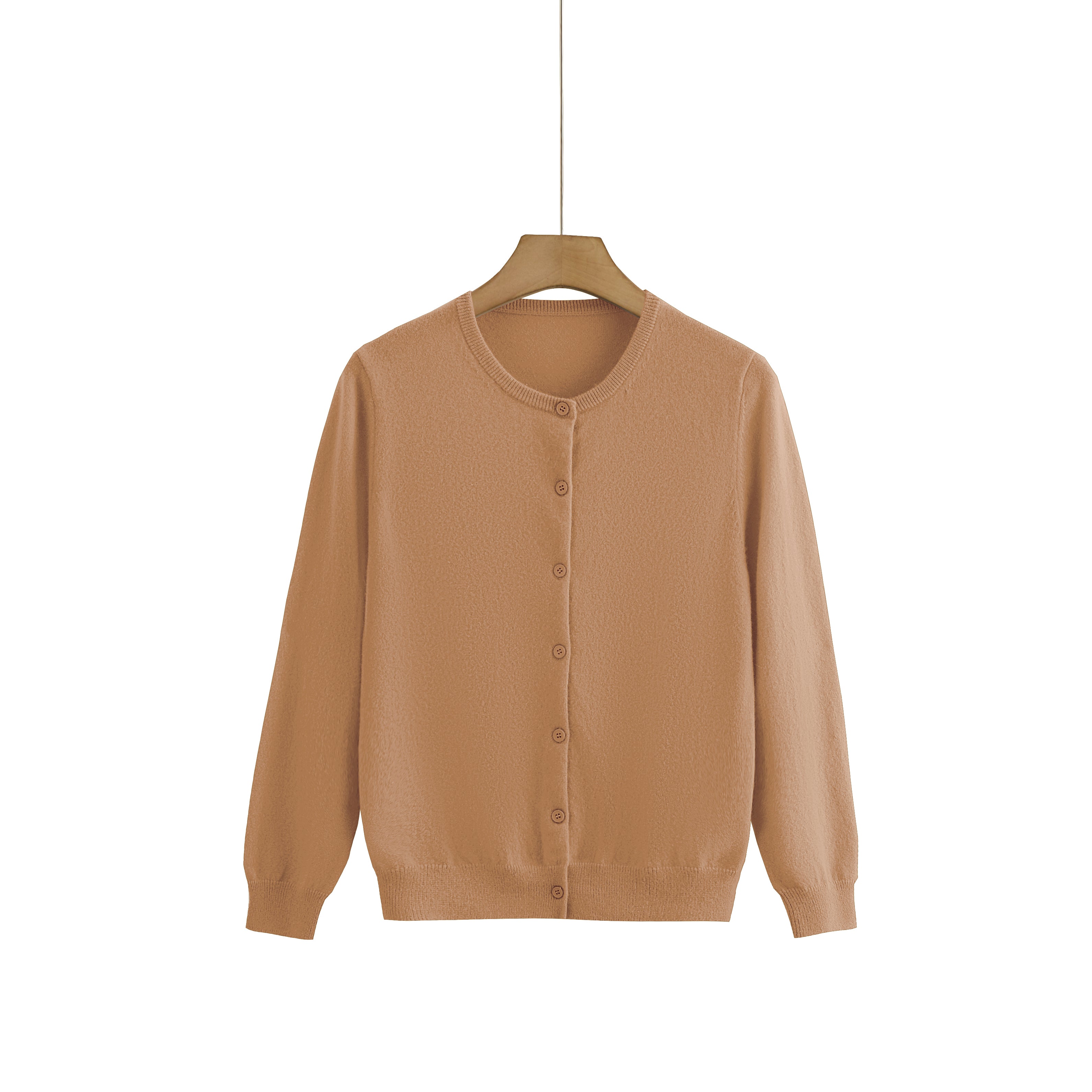 Cashmere Round-Neck Cardigan — Neutral Edit