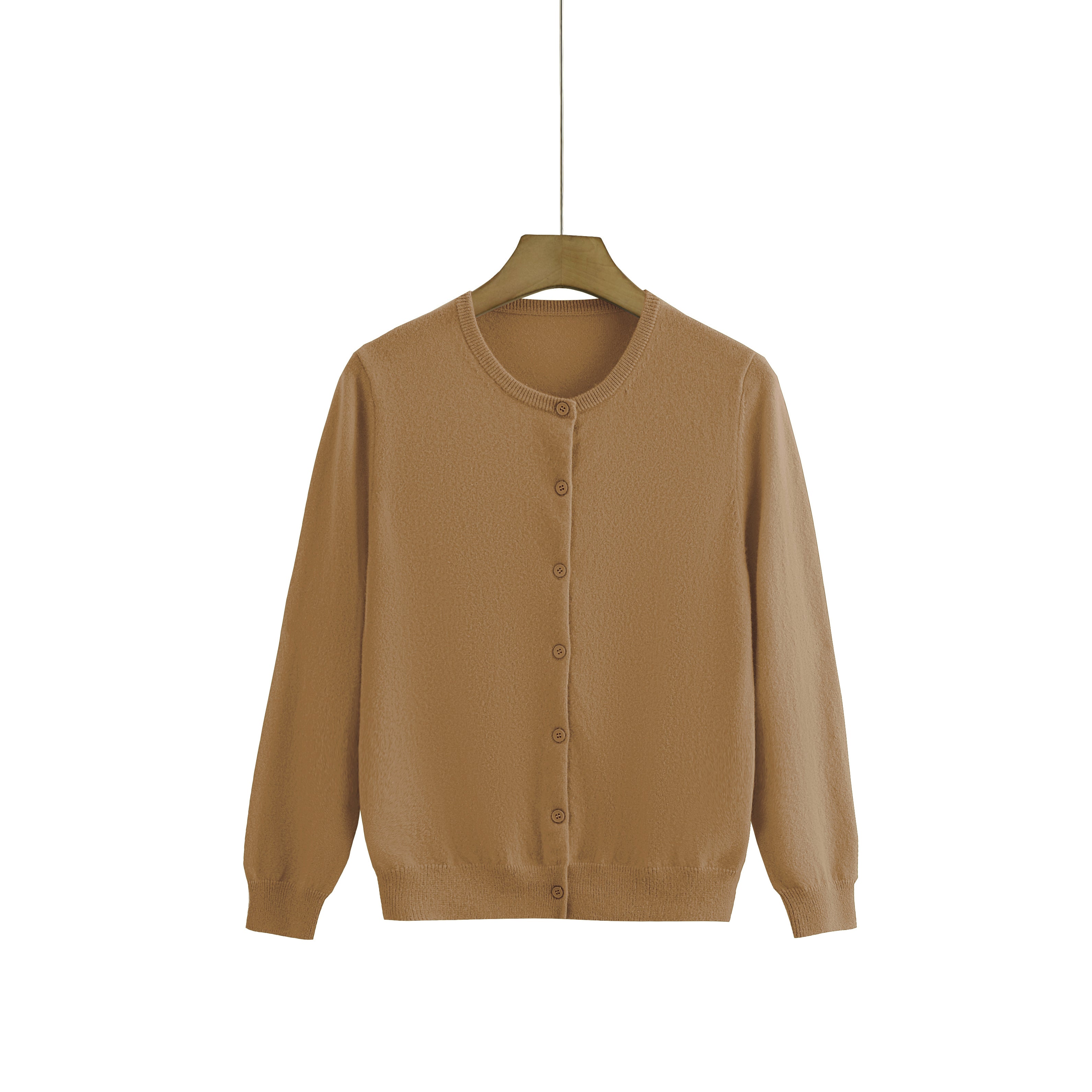 Cashmere Round-Neck Cardigan — Neutral Edit