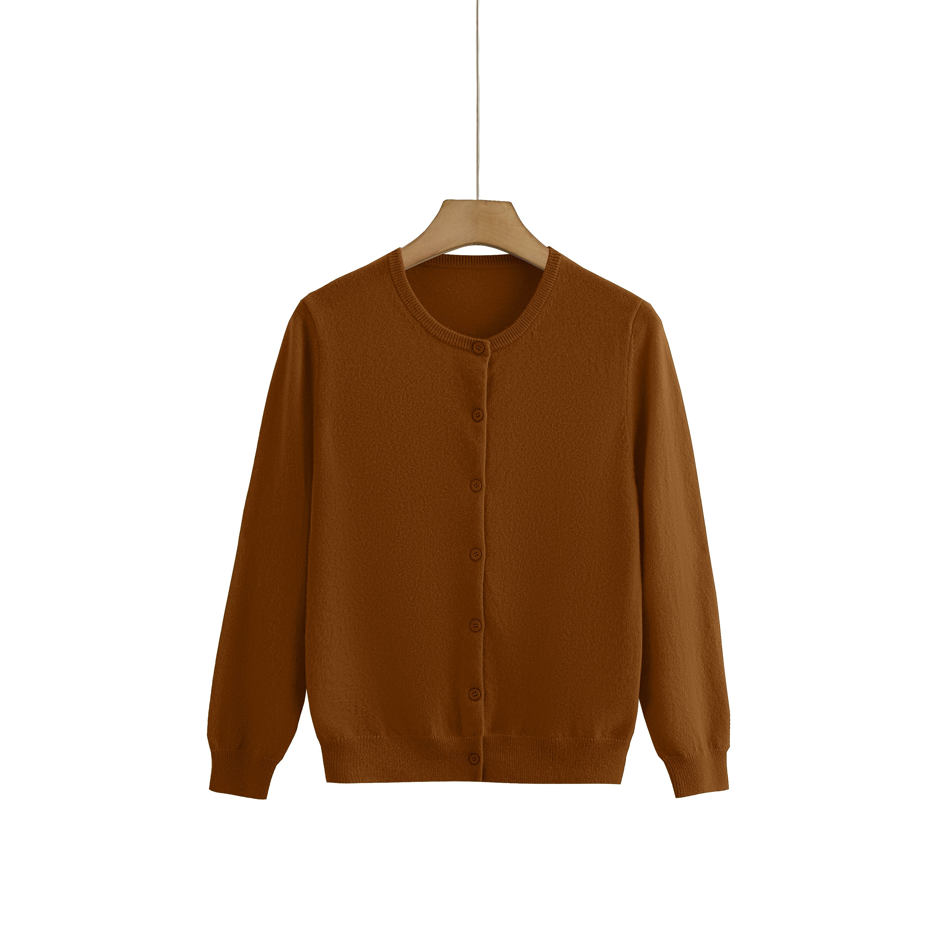Cashmere Round-Neck Cardigan — Neutral Edit