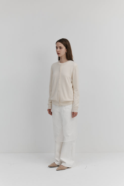 Cashmere Round-Neck Cardigan — 50 Colours