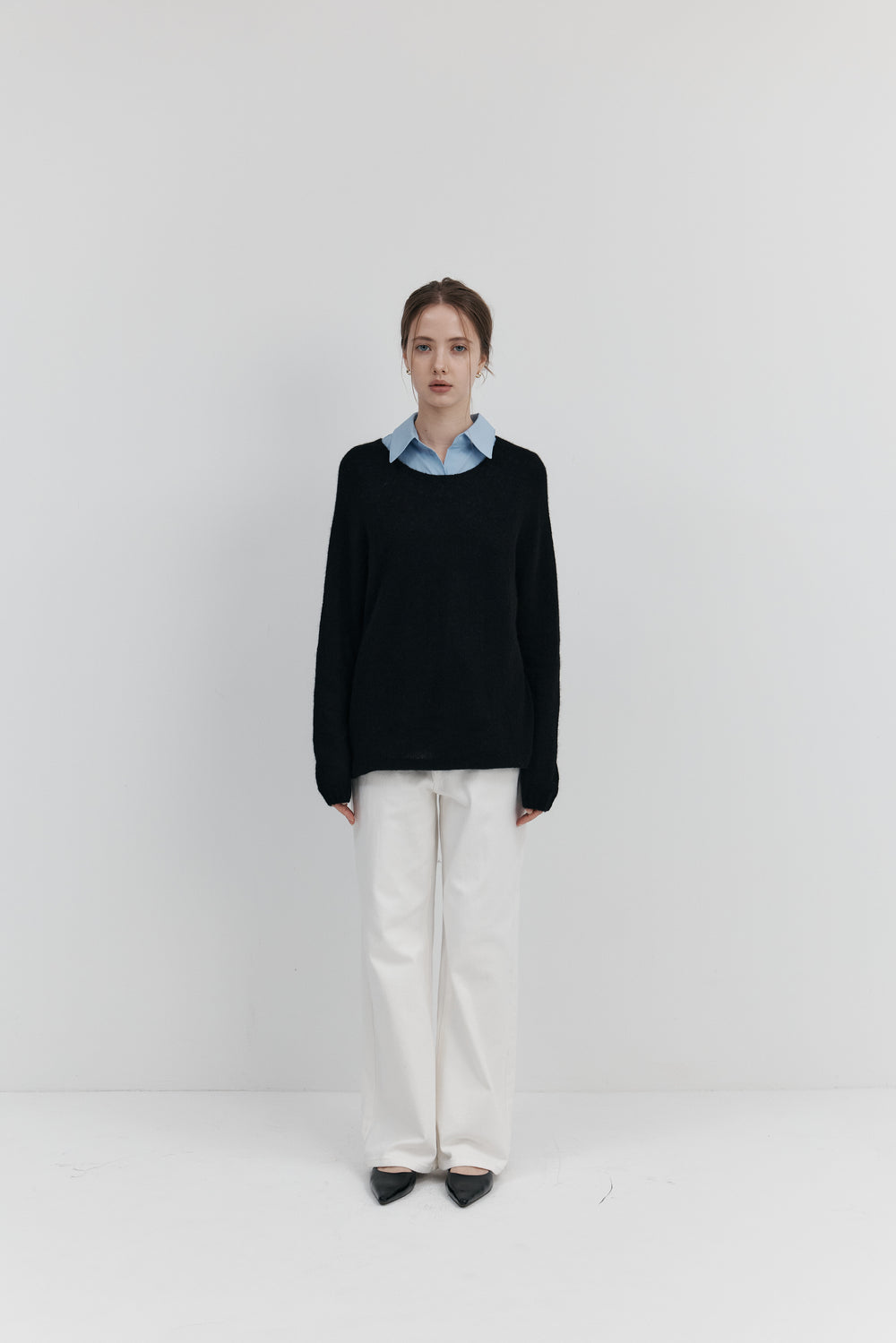 Cashmere-Silk Round-Neck Knit