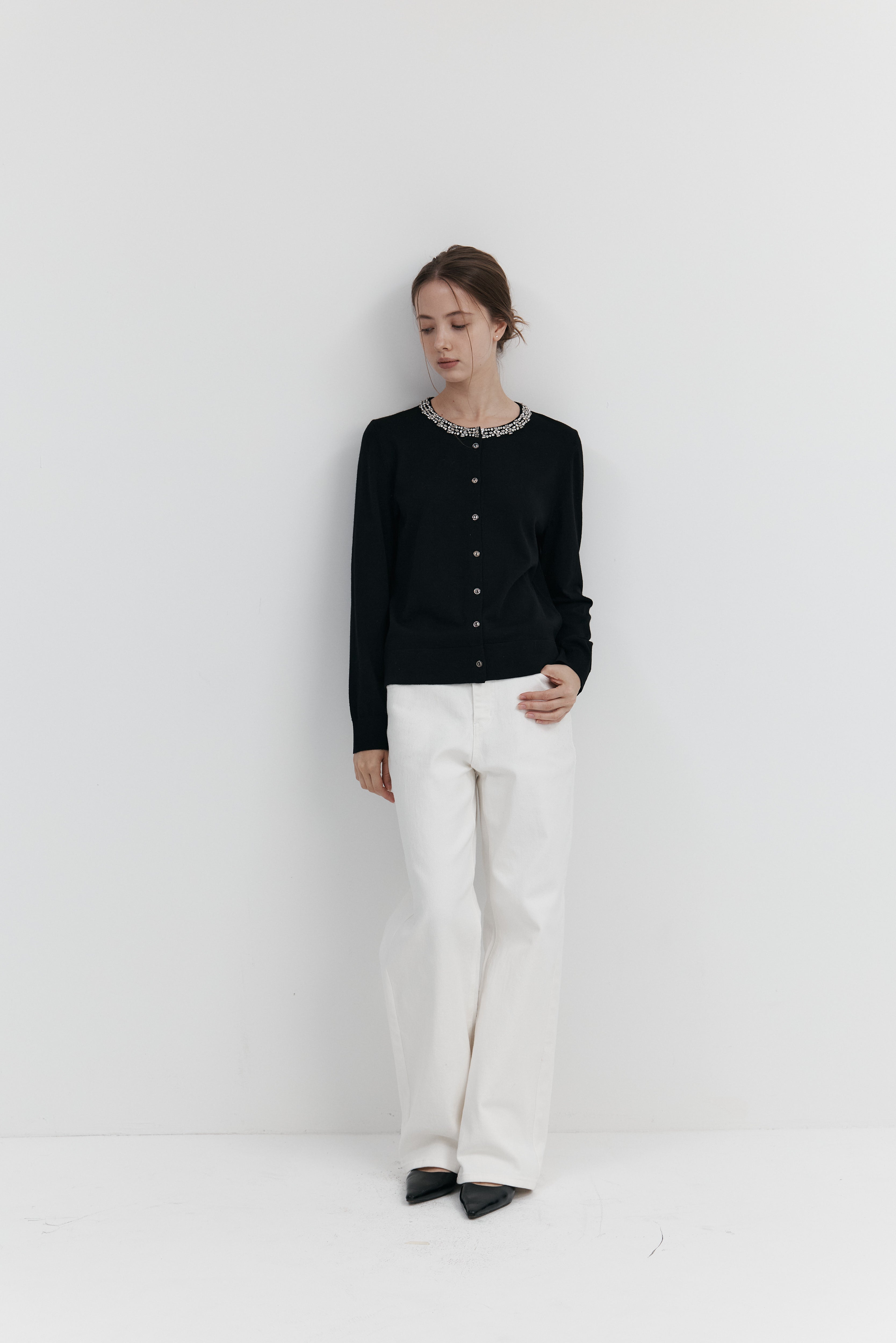 Biella Yarn 울 큐빅 카디건 – 롱슬리브