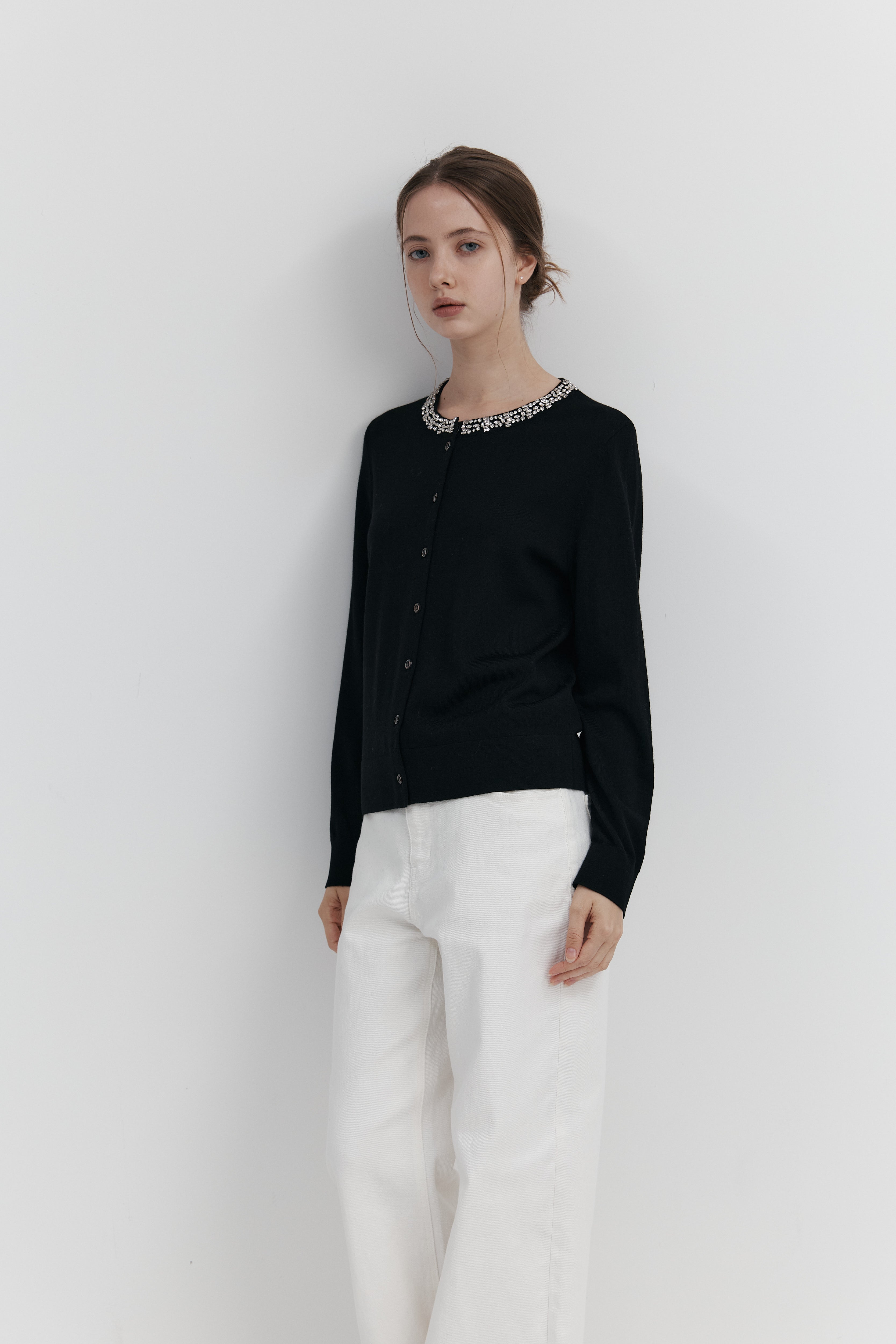 Biella Yarn 울 큐빅 카디건 – 롱슬리브