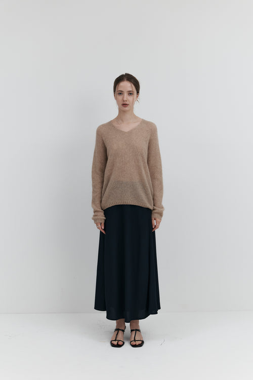 Cashmere-Silk V-Neck Knit