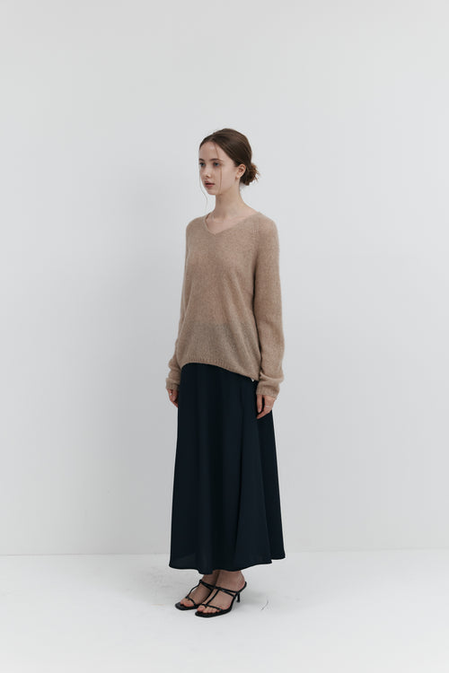 Cashmere-Silk V-Neck Knit