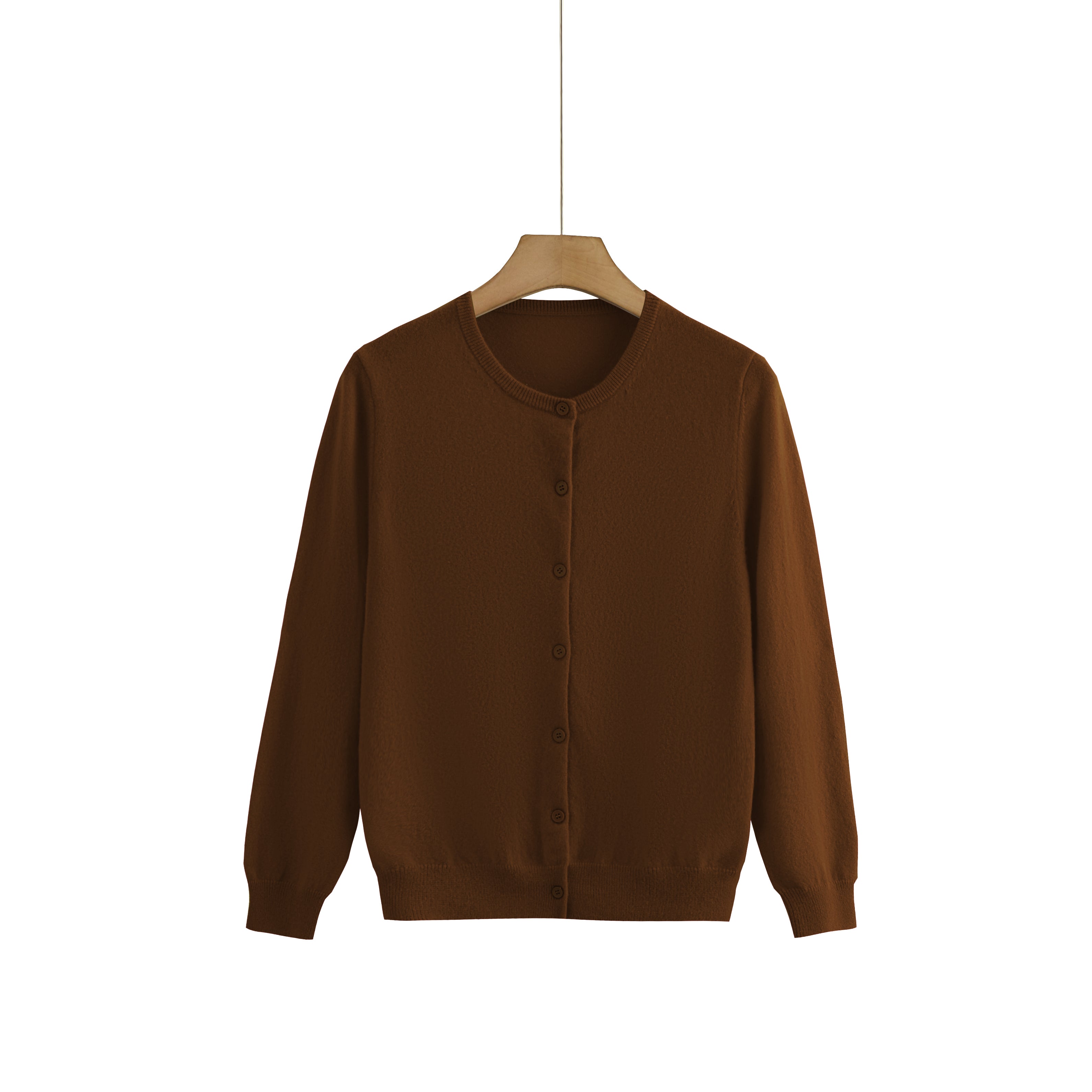 Cashmere Round-Neck Cardigan — Neutral Edit