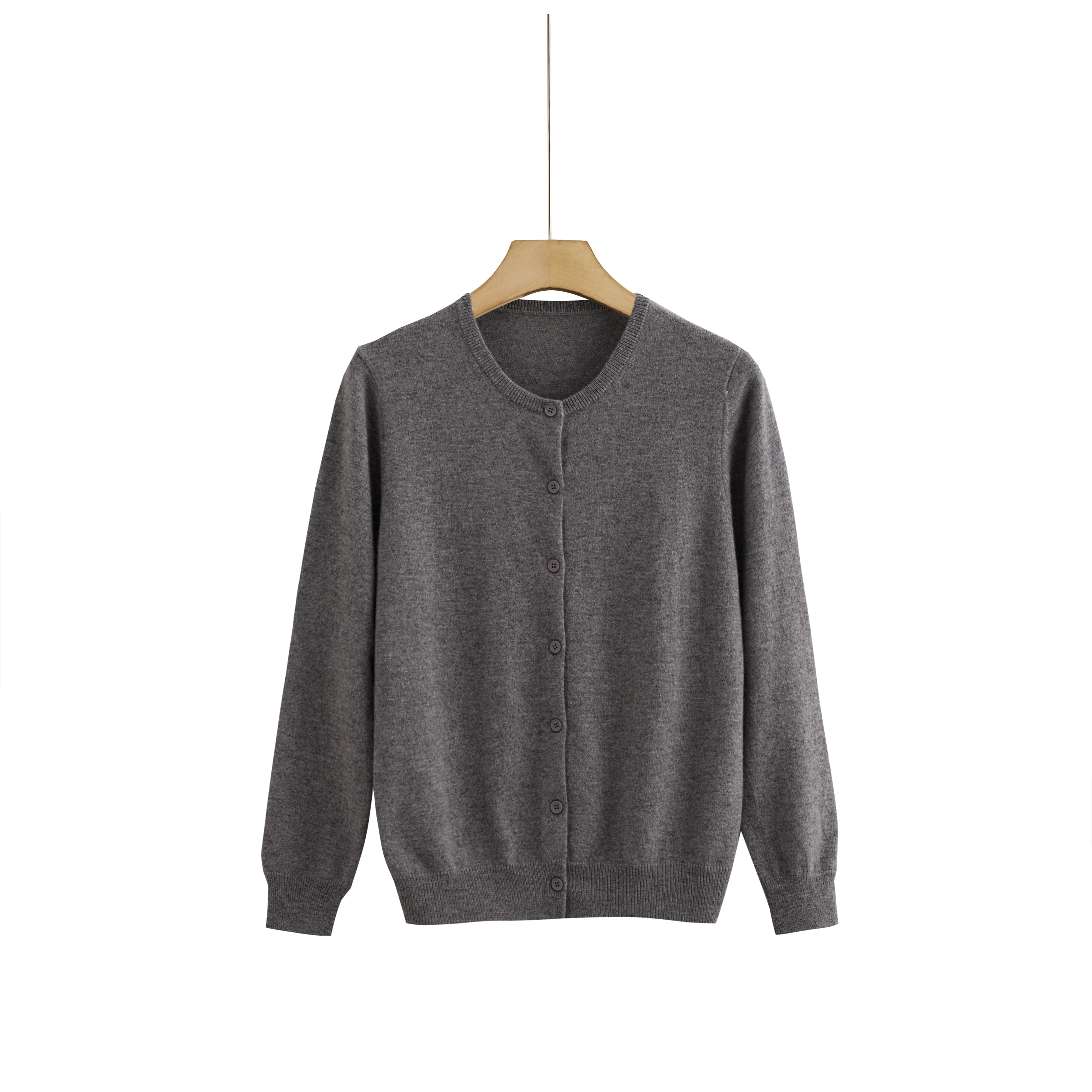 Cashmere Round-Neck Cardigan — Neutral Edit