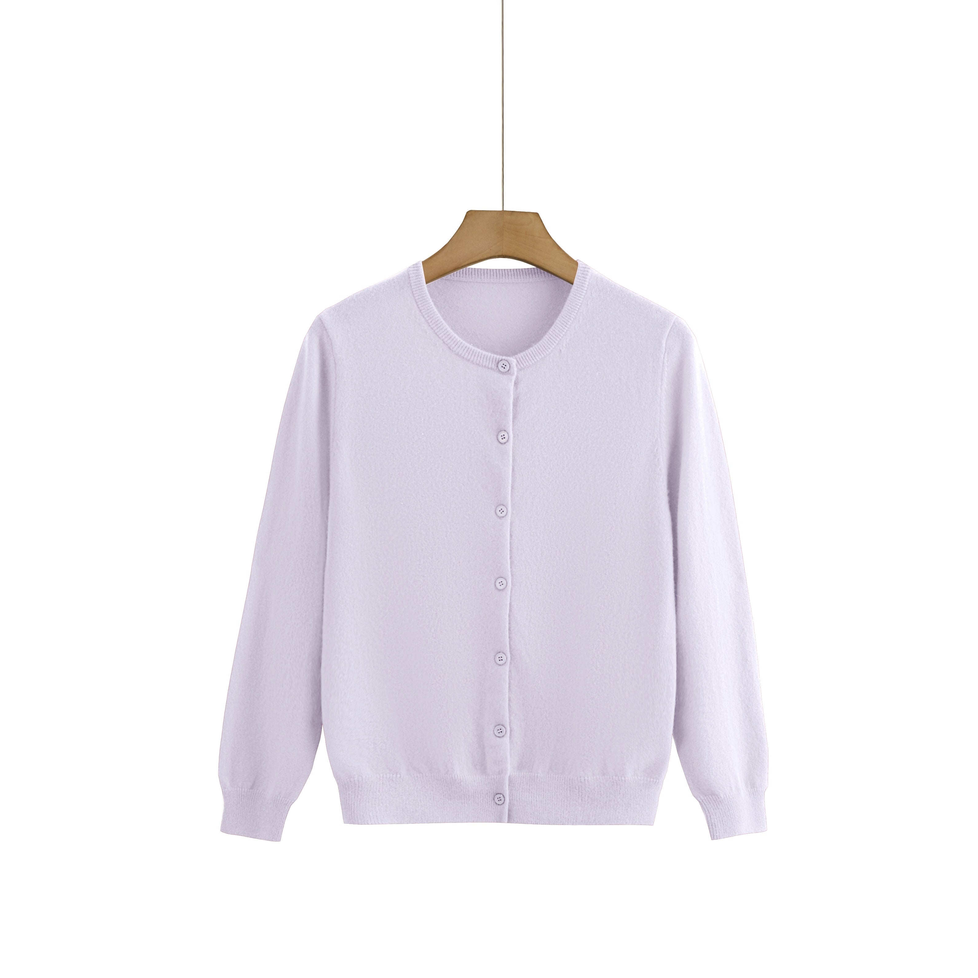 Cashmere Round-Neck Cardigan — Neutral Edit