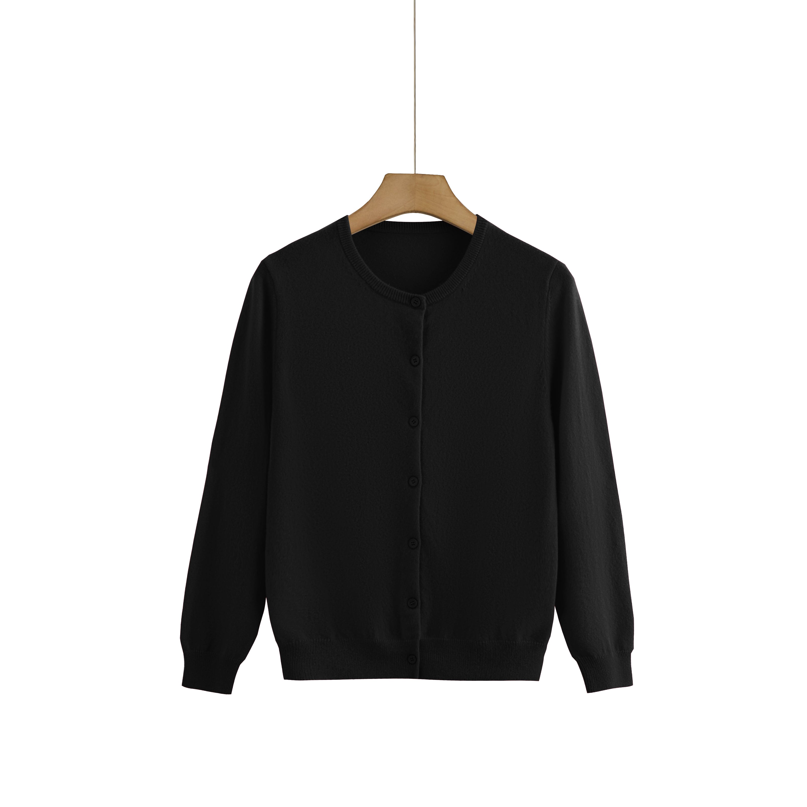 Cashmere Round-Neck Cardigan — Neutral Edit