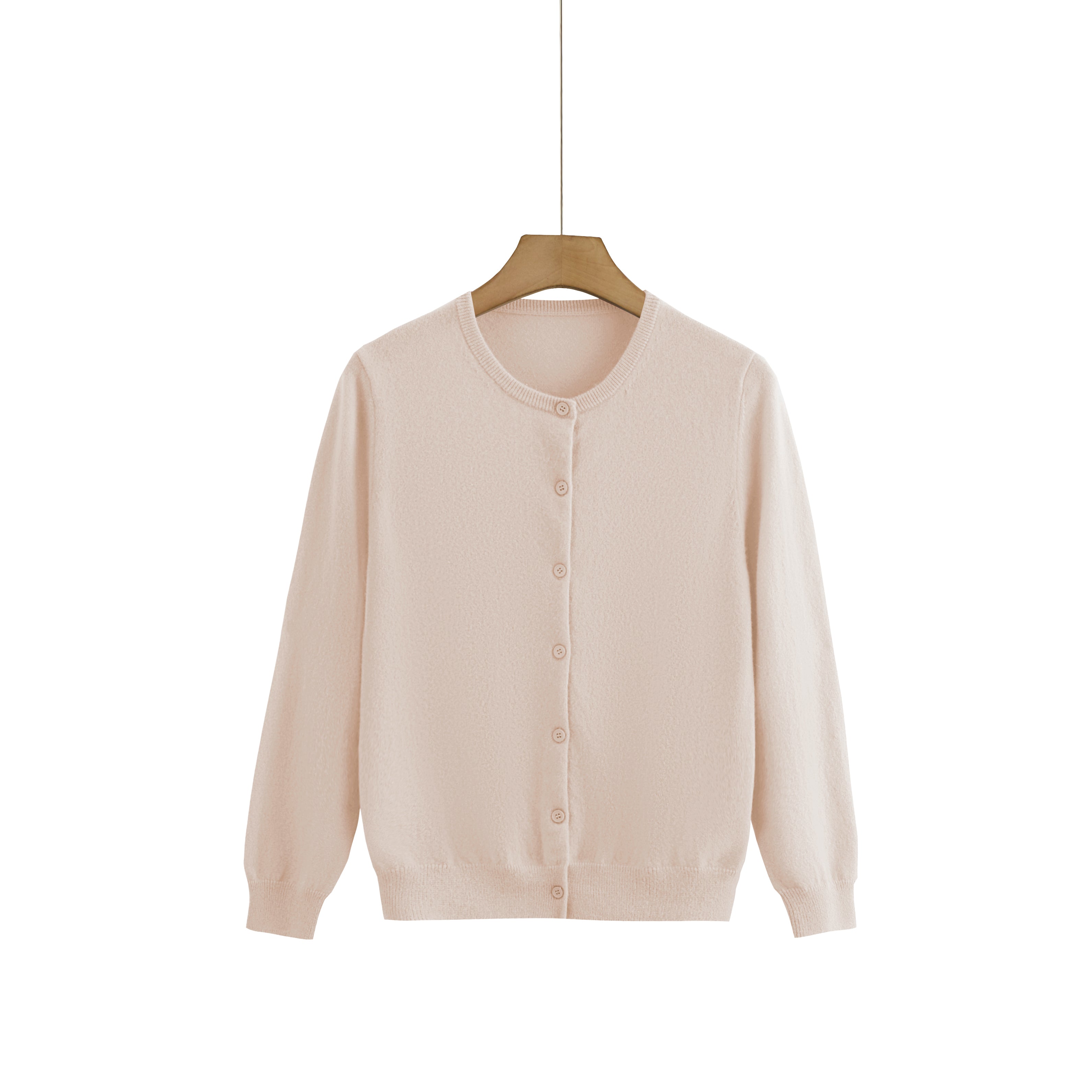 Cashmere Round-Neck Cardigan — Neutral Edit