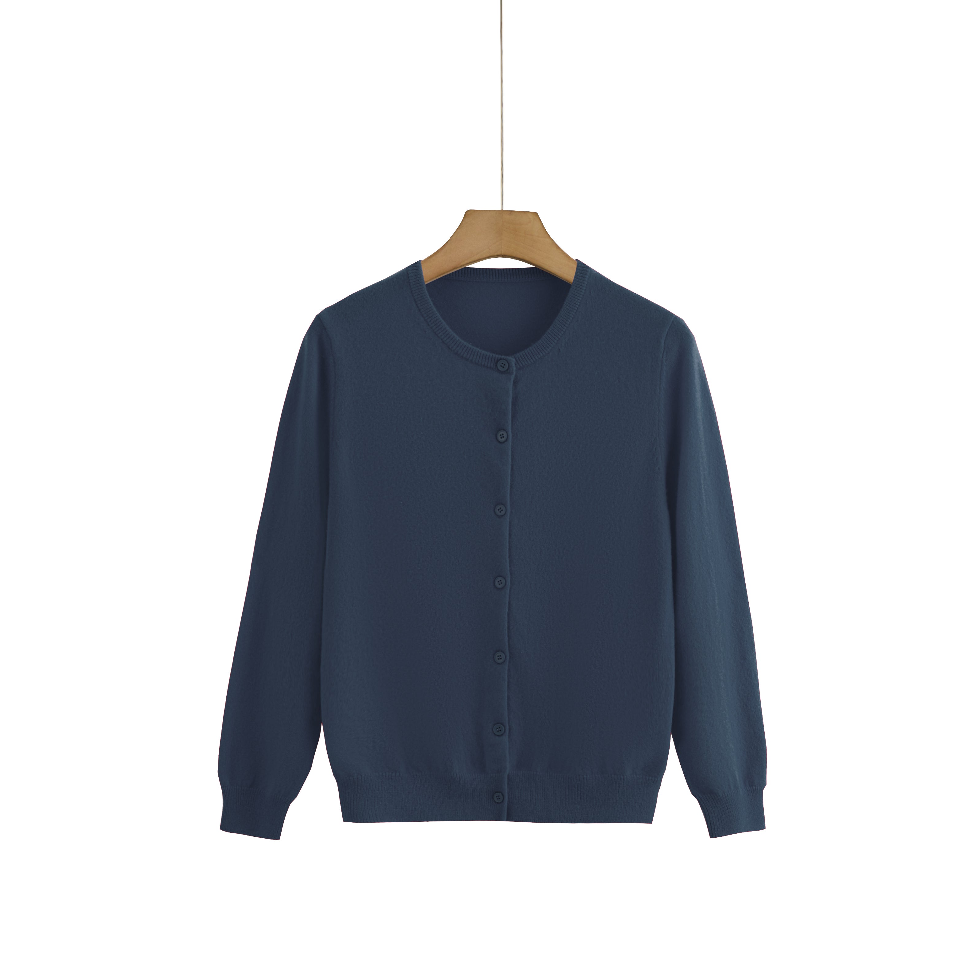 Cashmere Round-Neck Cardigan — Neutral Edit