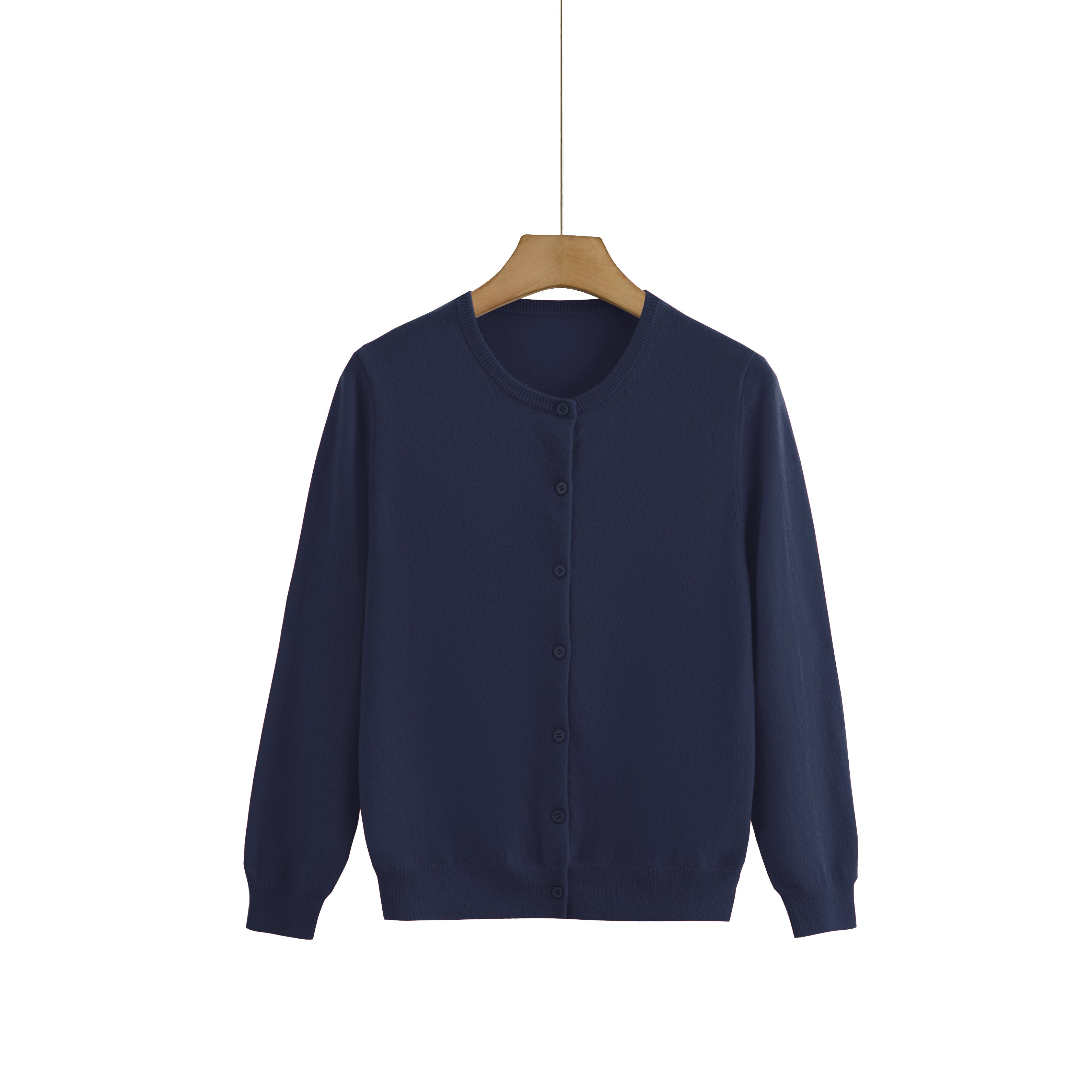 Cashmere Round-Neck Cardigan — Neutral Edit